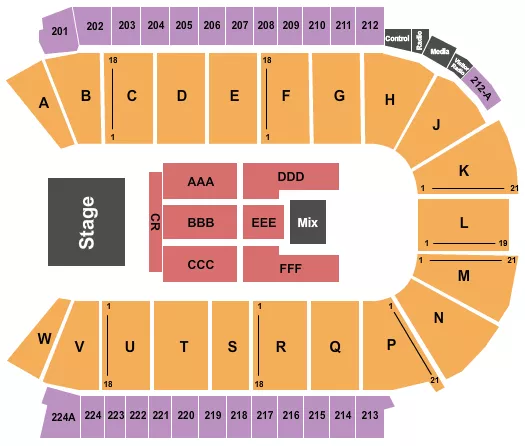 ENDSTAGE 5 Seating Map Seating Chart
