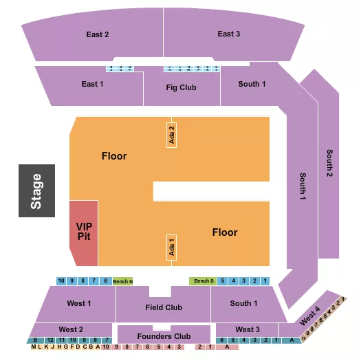 ENDSTAGE GA VIP Seating Map Seating Chart