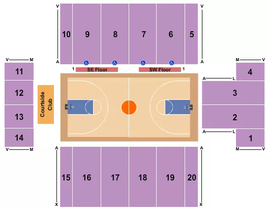 BASKETBALL Seating Map Seating Chart