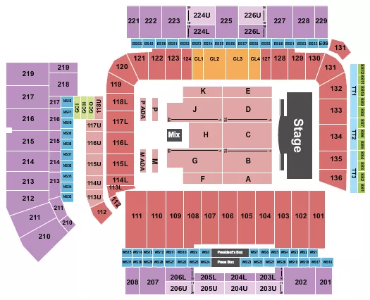 BRUNO MARS Seating Map Seating Chart