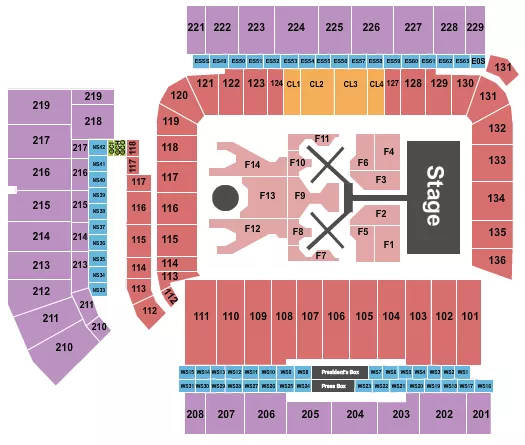 CHRIS BROWN Seating Map Seating Chart