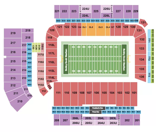 FOOTBALL Seating Map Seating Chart