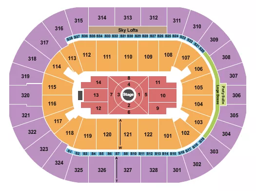 CENTER STAGE 1 Seating Map Seating Chart