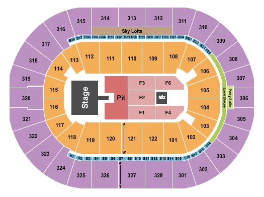 ENDSTAGE GA PIT W CATWALK Seating Map Seating Chart