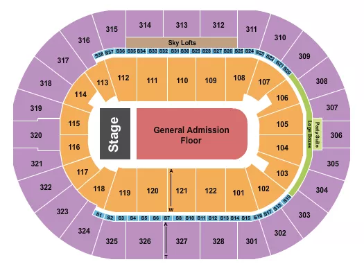 END STAGE GA Seating Map Seating Chart