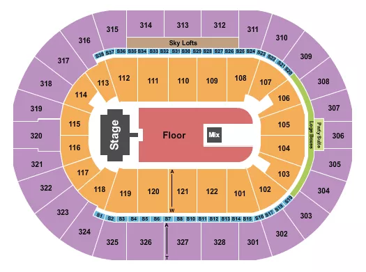ENDSTAGE GA FLOOR W CATWALK Seating Map Seating Chart