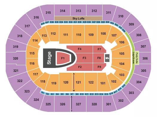 FOR KING AND COUNTRY Seating Map Seating Chart