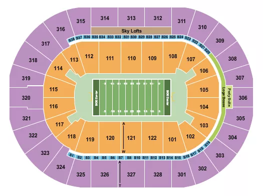 INDOOR FOOTBALL Seating Map Seating Chart