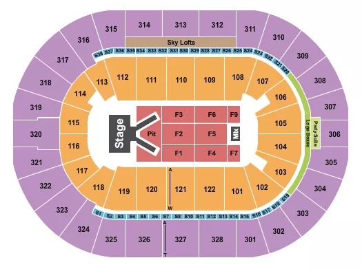 PHIL WICKHAM Seating Map Seating Chart