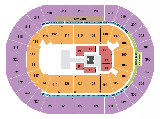 WRESTLING AEW Seating Map Seating Chart