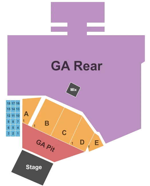 ENDSTAGE W GA PIT RESERVED Seating Map Seating Chart
