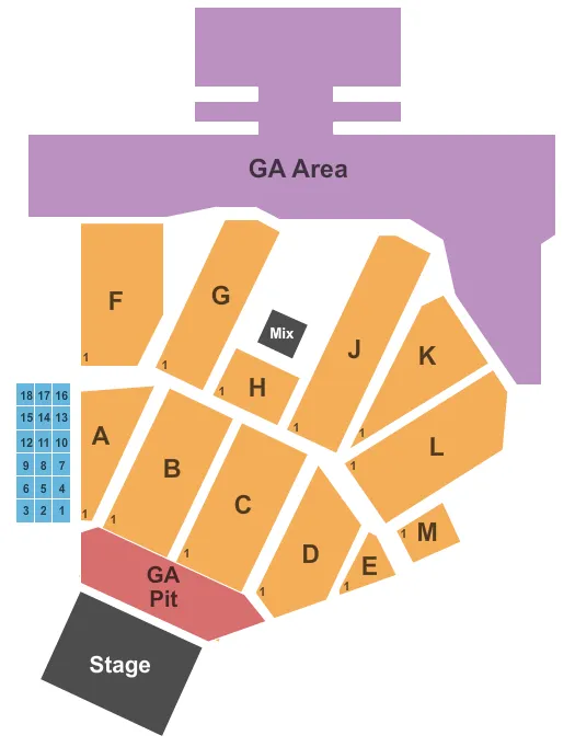 ENDSTAGE PIT Seating Map Seating Chart