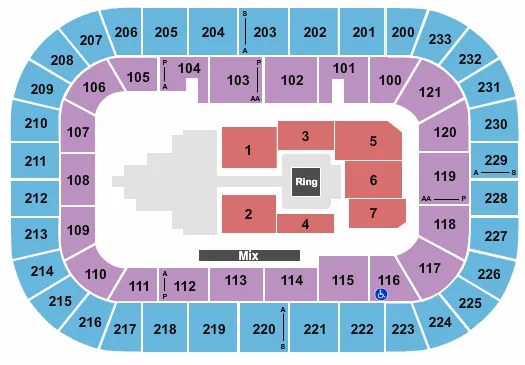 WWE 2 Seating Map Seating Chart