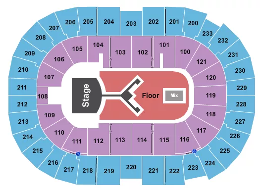 SHINEDOWN Seating Map Seating Chart