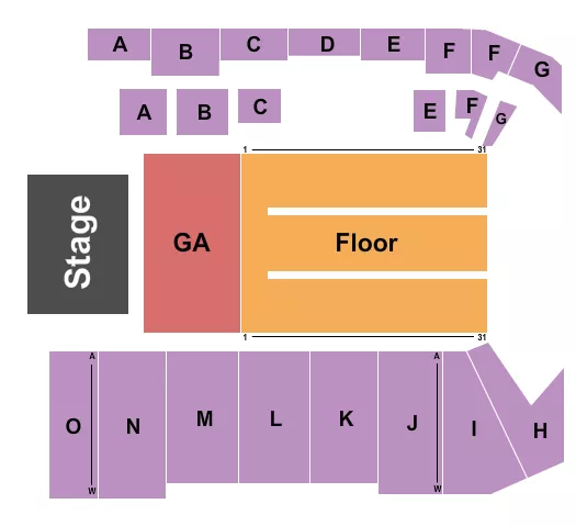 ENDSTAGE GA FLOOR 2 Seating Map Seating Chart