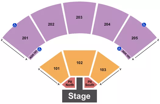 ENDSTAGE CATWALK W RSV PITS Seating Map Seating Chart