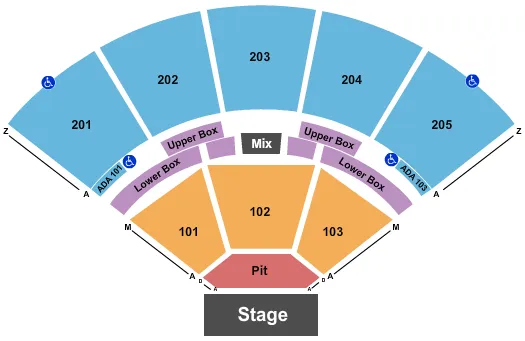 ENDSTAGE RESERVED PIT Seating Map Seating Chart