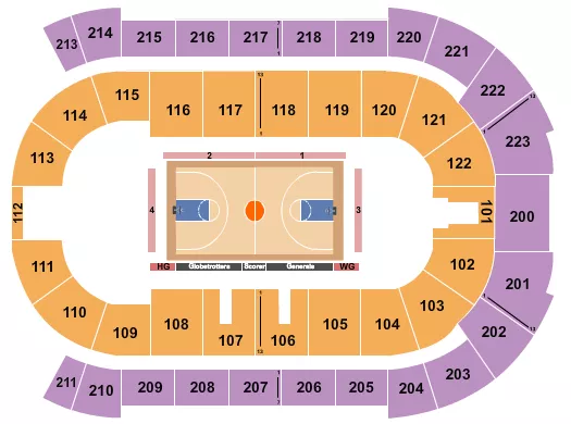 BASKETBALL GLOBETROTTERS Seating Map Seating Chart