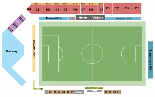 SOCCER FORWARD MADISON Seating Map Seating Chart