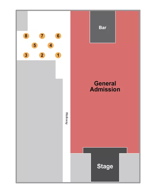 GENERAL ADMISSION W OYSTER TABLES Seating Map Seating Chart