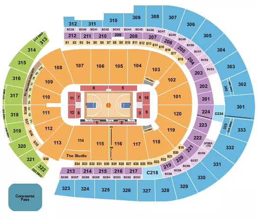 BASKETBALL COLLEGE Seating Map Seating Chart