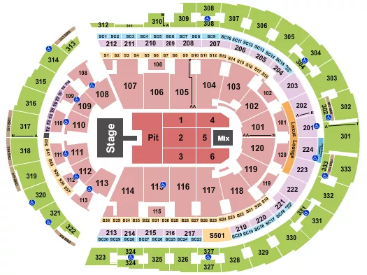 ENDSTAGE GA PIT W CATWALK Seating Map Seating Chart