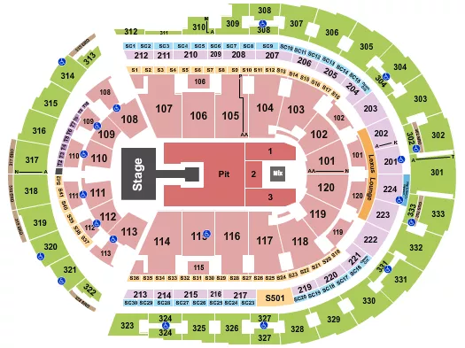 ENDSTAGE PIT 4 Seating Map Seating Chart