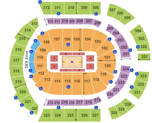 BASKETBALL Seating Map Seating Chart