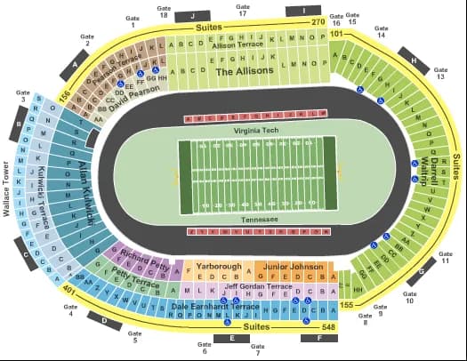 BATTLE OF BRISTOL FOOTBALL Seating Map Seating Chart