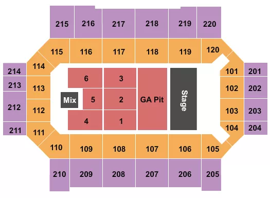ENDSTAGE GA PIT Seating Map Seating Chart