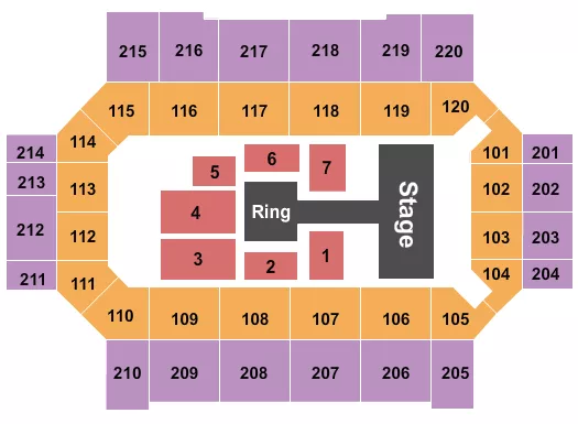 WWE 2 Seating Map Seating Chart