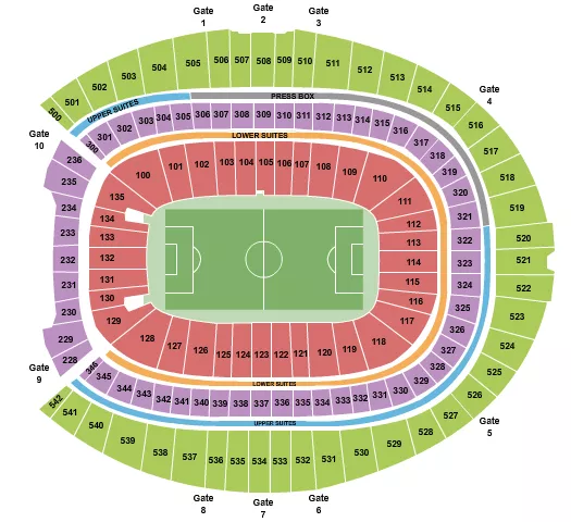 SOCCER 2 Seating Map Seating Chart