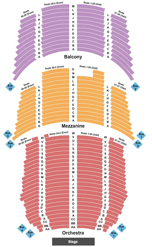 END STAGE Seating Map Seating Chart