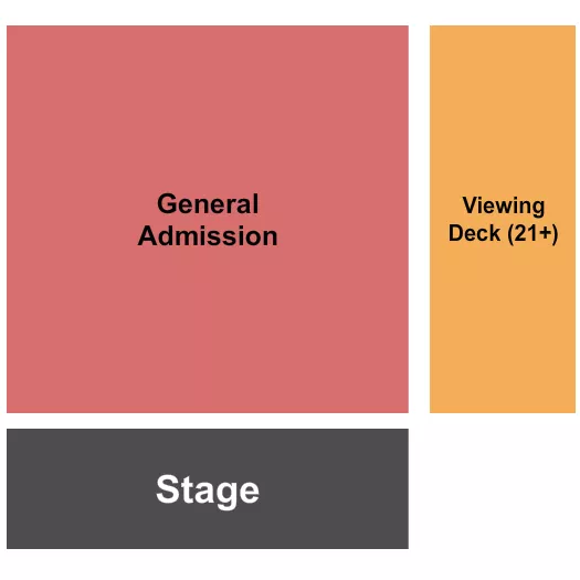BROOKLYN BOWL PHILADELPHIA GA VIEWING DECK Seating Map Seating Chart