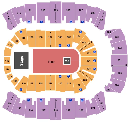 ENDSTAGE GA FLOOR Seating Map Seating Chart