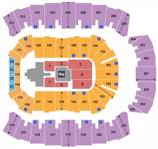 WWE 3 Seating Map Seating Chart