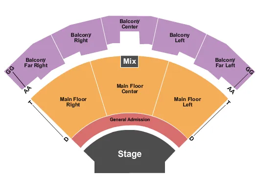 ENDSTAGE W GA Seating Map Seating Chart