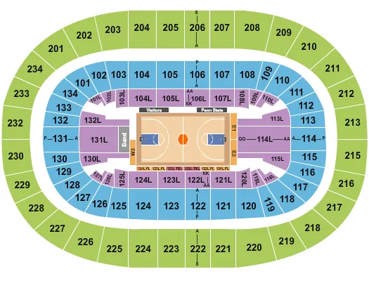 BASKETBALL COLLEGE Seating Map Seating Chart