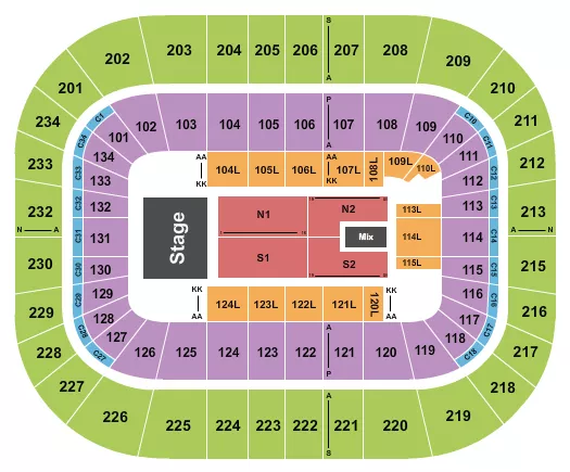 ENDSTAGE 5 Seating Map Seating Chart