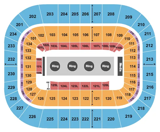 OLYMPIC WRESTLING TRIALS Seating Map Seating Chart