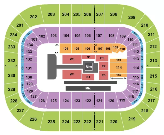 WWE Seating Map Seating Chart