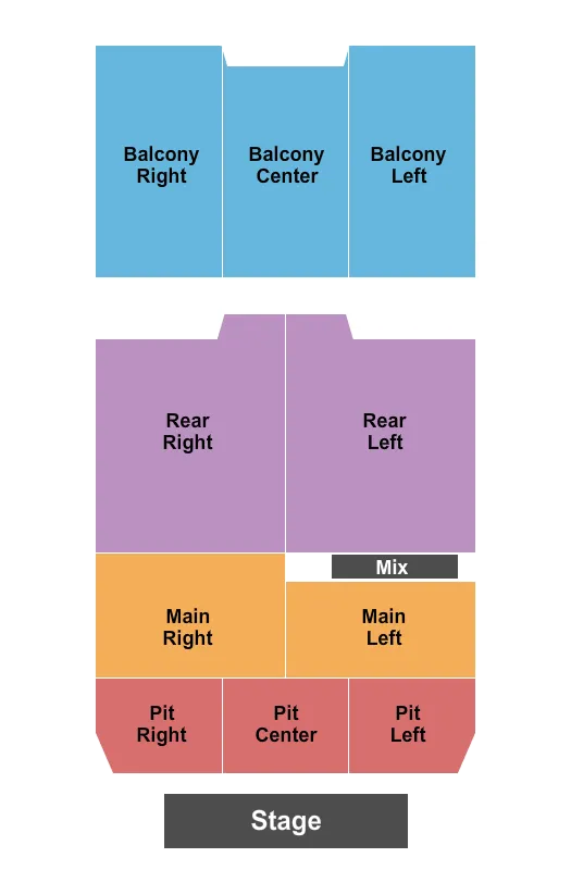 ENDSTAGE PIT Seating Map Seating Chart