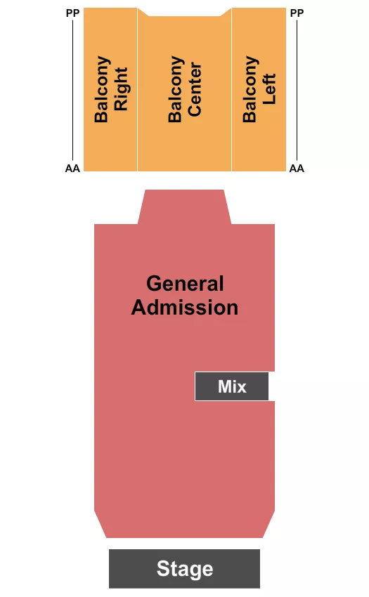 ENDSTAGE GA ORCH 1 Seating Map Seating Chart