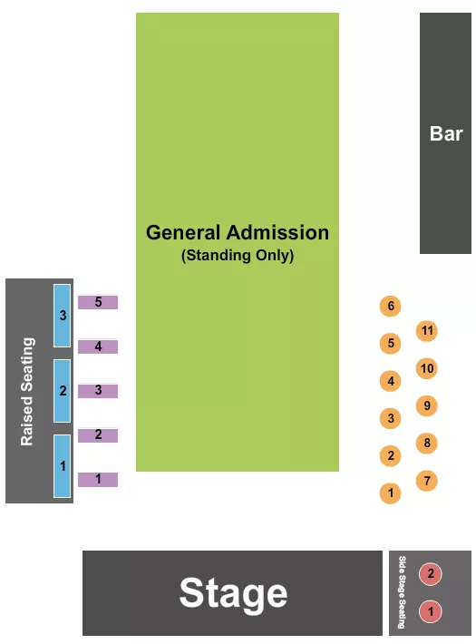 BUCKS BACKYARD ENDSTAGE GA Seating Map Seating Chart