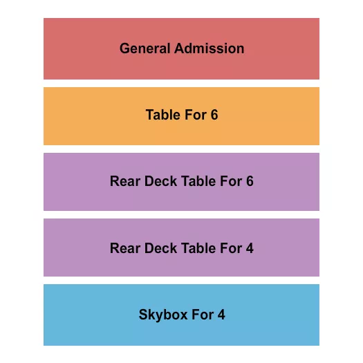 BUCKS BACKYARD GA TABLE SKYBOX Seating Map Seating Chart