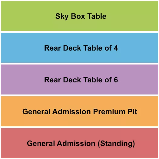 BUCKS BACKYARD GA PREMIUM TABLE Seating Map Seating Chart