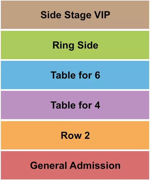 BUCKS BACKYARD MIDGET WRESTLING Seating Map Seating Chart