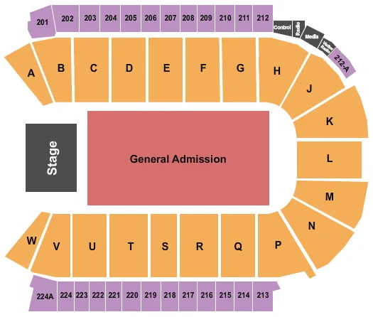 ENDSTAGE GA FLOOR Seating Map Seating Chart