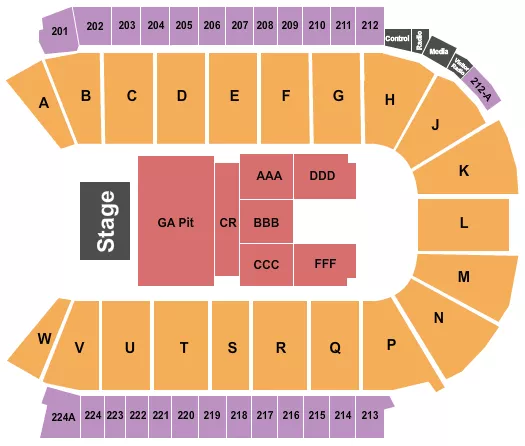 ENDSTAGE GA PIT Seating Map Seating Chart