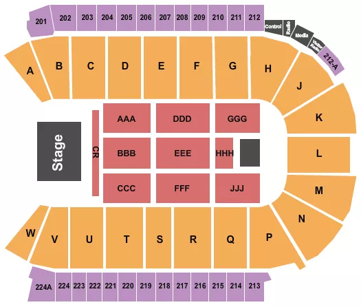 ENDSTAGE RESERVED Seating Map Seating Chart
